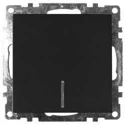 Выключатель 1-клавишный c индикатором (механизм) STEKKER GLS10-7101-05, 250В, 10А, серия Катрин, черный