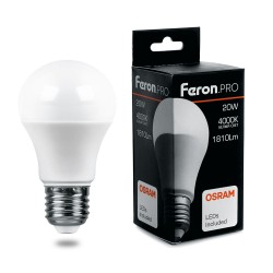 Лампа светодиодная Feron.PRO LB-1020 А65 E27 20W теплый свет (2700К) OSRAM LED