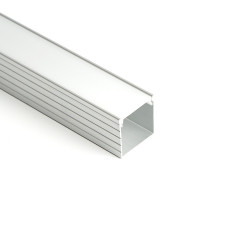 Профиль алюминиевый накладной SAFFIT SAB261 с матовым экраном, серебро
