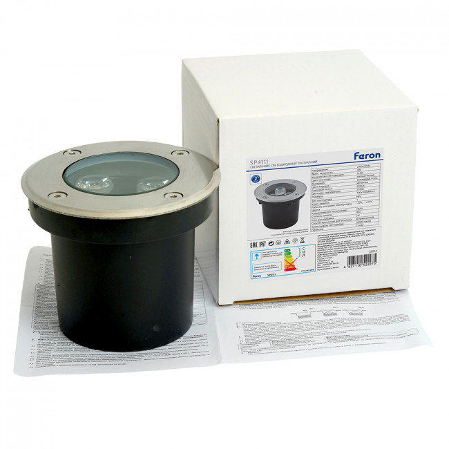 Светодиодный светильник тротуарный (грунтовый) Feron SP4111 3W 2700K 230V IP67, артикул FERON 32012 Светодиодный светильник тротуарный (грунтовый) Feron SP4111 3W 2700K 230V IP67, артикул FERON 32012