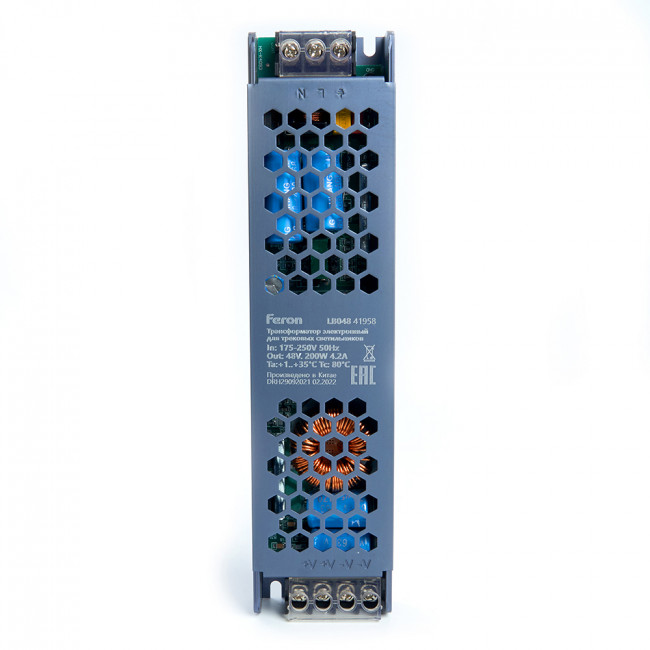 Трансформатор электронный для трековых светильников 200W 48V (драйвер), LB048, артикул FERON 41958