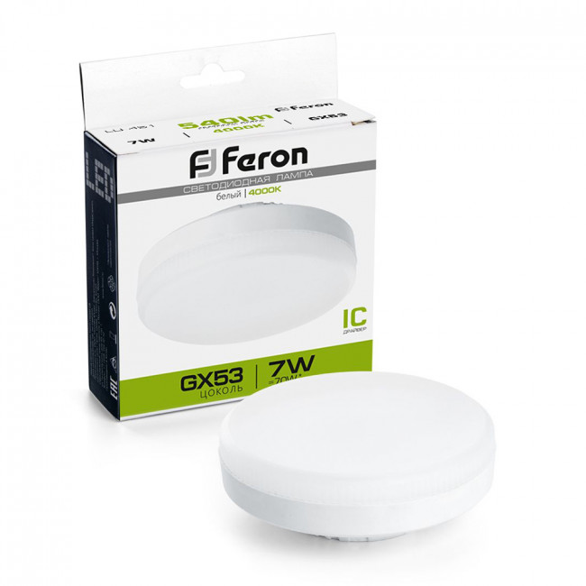 Лампа светодиодная Feron LB-451 GX53 7W 175-265V 4000K, артикул FERON 25828