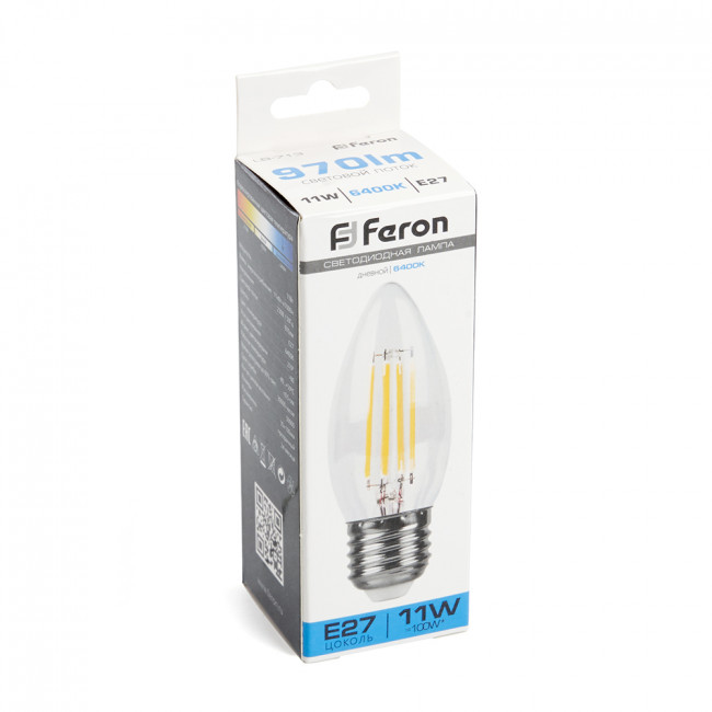 Лампа светодиодная Feron LB-713 Свеча E27 11W 230V 6400K, артикул FERON 38274