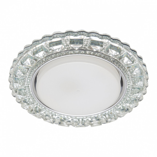 Светильник встраиваемый с белой LED подсветкой Feron CD4045 потолочный GX53 без лампы, прозрачный, хром, артикул FERON 41409 Светильник встраиваемый с белой LED подсветкой Feron CD4045 потолочный GX53 без лампы, прозрачный, хром, артикул FERON 41409