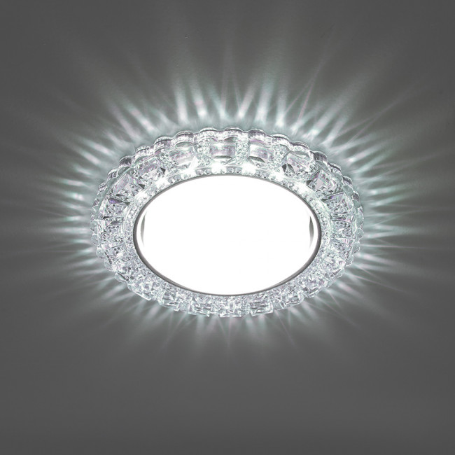 Светильник встраиваемый с белой LED подсветкой Feron CD4045 потолочный GX53 без лампы, прозрачный, хром, артикул FERON 41409 Светильник встраиваемый с белой LED подсветкой Feron CD4045 потолочный GX53 без лампы, прозрачный, хром, артикул FERON 41409