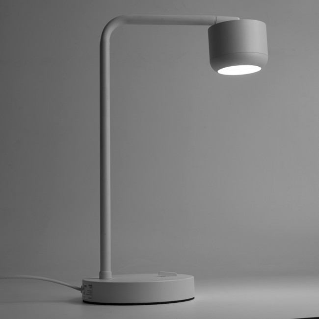 Светильник под лампу настольный Feron DE365 ECHO 12W, 230V, GX53, белый, с  антибликовой сеточкой, артикул FERON 48405