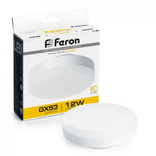 Лампа светодиодная Feron LB-453 GX53 12W 175-265V 2700K, артикул FERON 25833