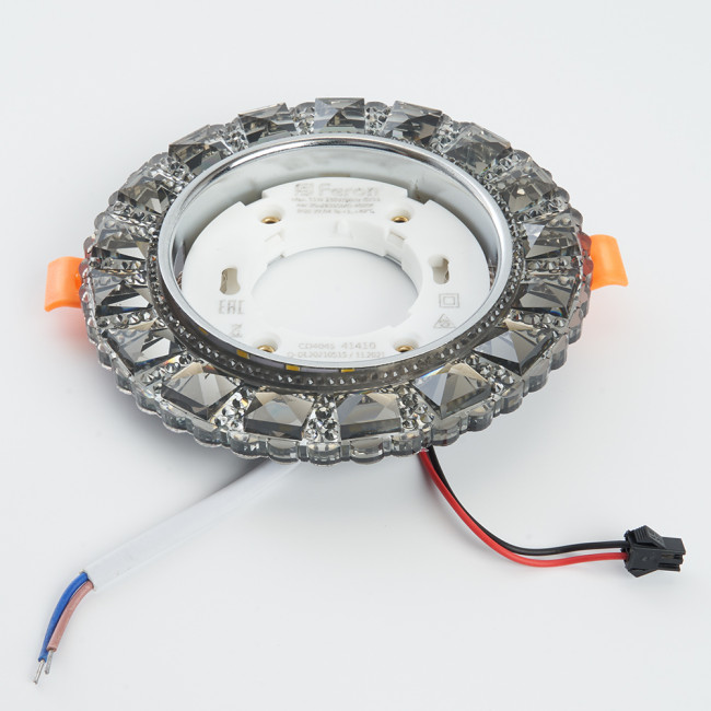 Светильник встраиваемый с белой LED подсветкой Feron CD4045 потолочный GX53 без лампы, серый, хром, артикул FERON 41410 Светильник встраиваемый с белой LED подсветкой Feron CD4045 потолочный GX53 без лампы, серый, хром, артикул FERON 41410