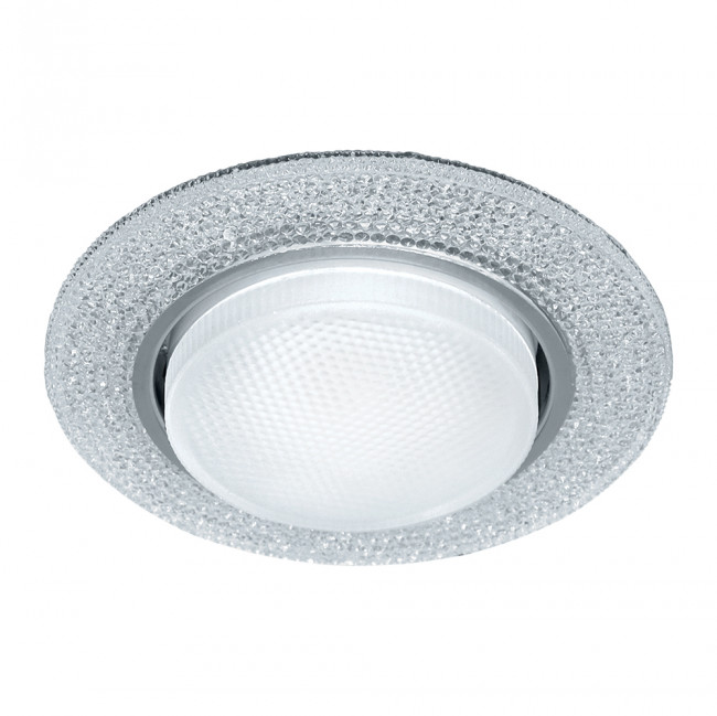 Светильник встраиваемый с белой LED подсветкой Feron CD4046 потолочный GX53 без лампы, прозрачный, хром, артикул FERON 41908