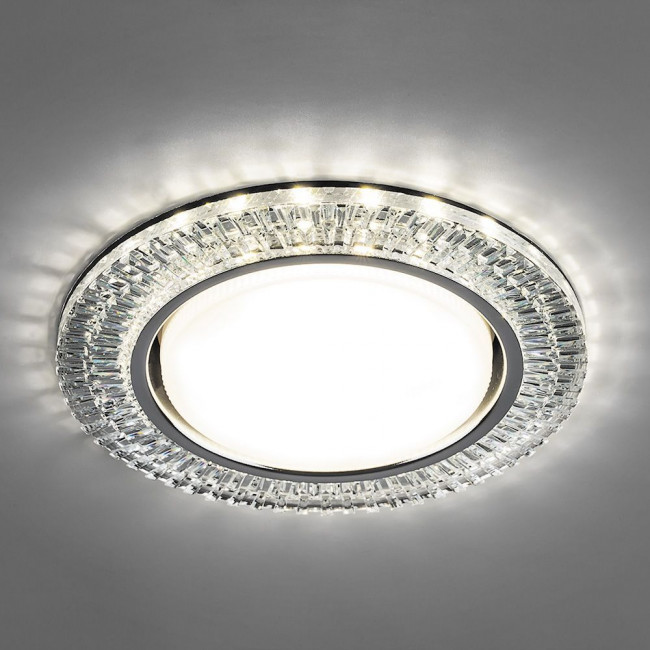 Светильник встраиваемый с белой LED подсветкой Feron CD4033 потолочный GX53 без лампы, прозрачный, хром, артикул FERON 32997 Светильник встраиваемый с белой LED подсветкой Feron CD4033 потолочный GX53 без лампы, прозрачный, хром, артикул FERON 32997