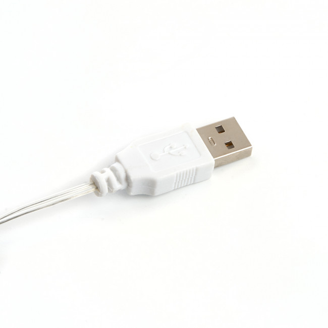 Гирлянда линейная Feron CL575 Роса, статичная, 5м USB 2700K , прозрачный шнур, артикул FERON 48183