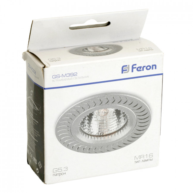 Светильник встраиваемый Feron GS-M392 потолочный MR16 G5.3 серебристый, артикул FERON 17927