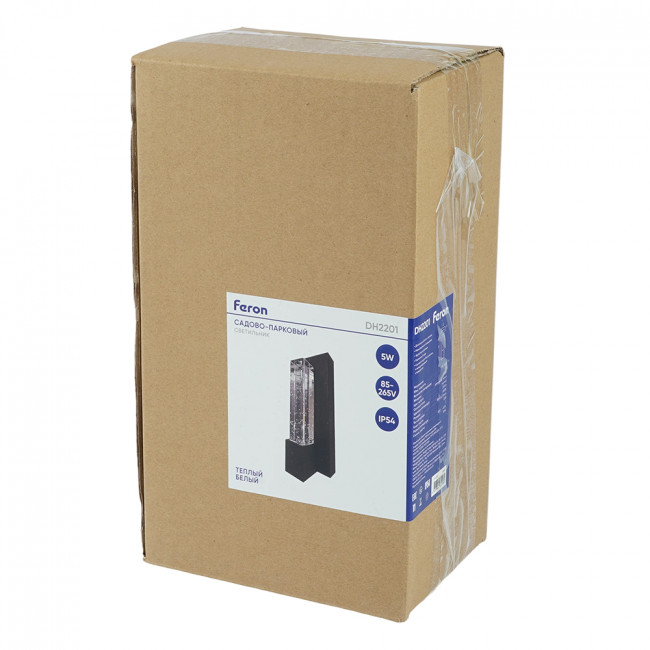 Светильник уличный светодиодный Feron DH2201 Катар 5W, 90*43*210мм, 3000К, черный (на стену вверх), артикул FERON 53093 Светильник уличный светодиодный Feron DH2201 Катар 5W, 90*43*210мм, 3000К, черный (на стену вверх), артикул FERON 53093