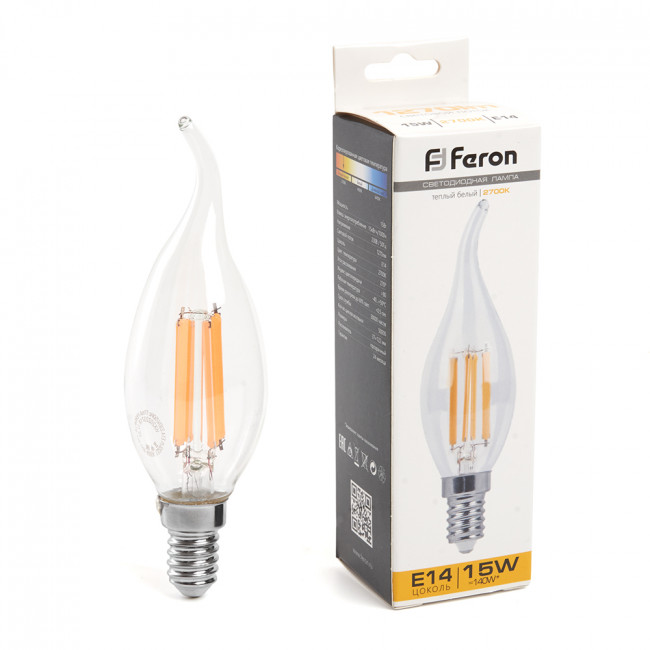 Лампа светодиодная Feron LB-718 Свеча на ветру E14 15W 230V 2700K, артикул FERON 38261