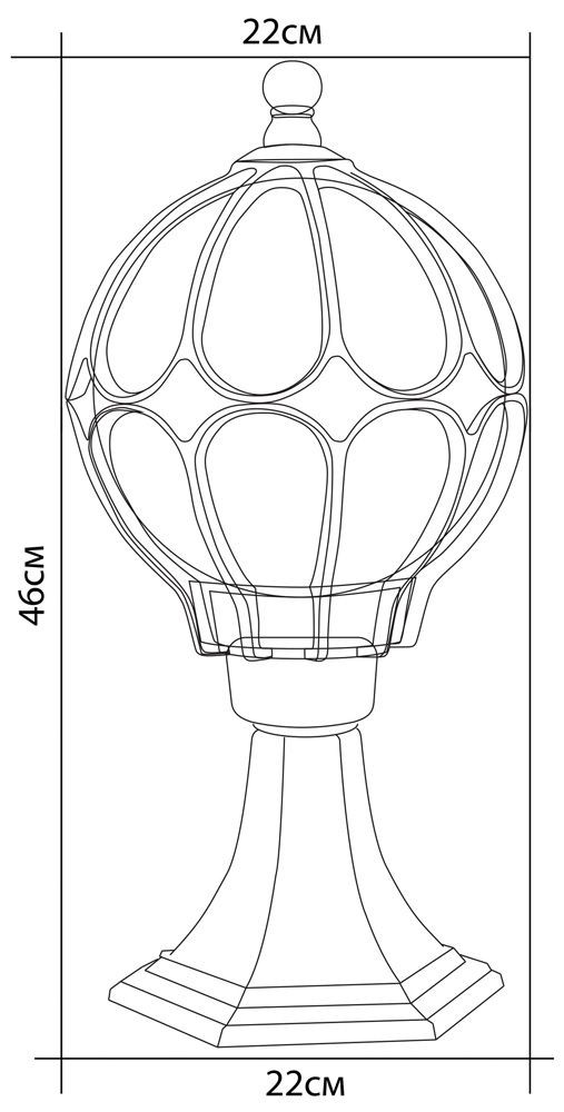 Светильник садово-парковый Feron PL3804  круглый на постамент 60W 230V E27, черное золото, артикул FERON 11365