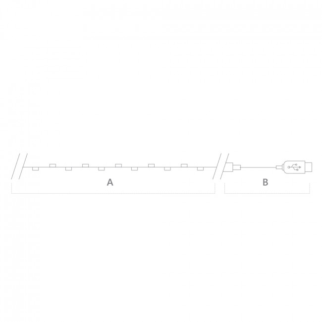 Гирлянда линейная Feron CL576 Роса, статичная, 10м USB 2700K , прозрачный шнур, артикул FERON 48186