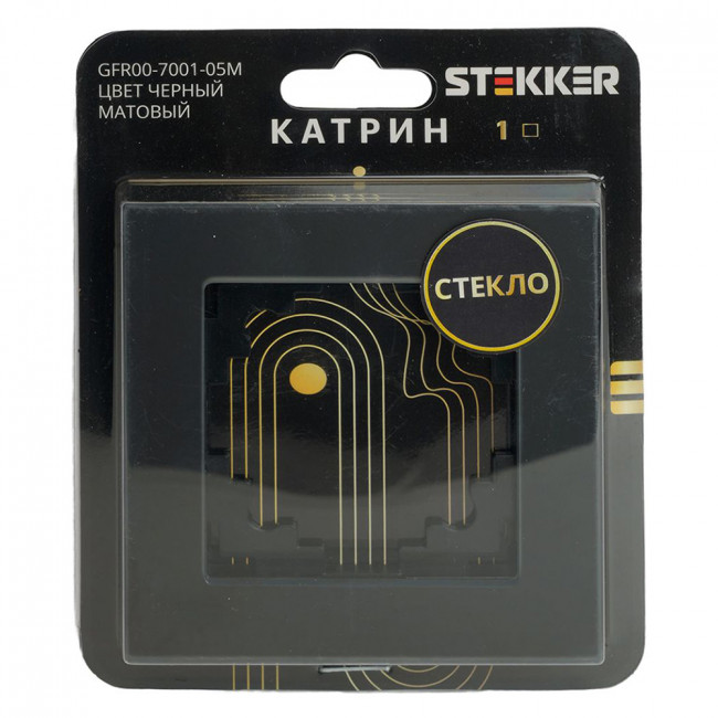 Рамка 1-местная, стекло, STEKKER GFR00-7001-05М, серия Катрин, черный матовый, артикул STEKKER 49600 Рамка 1-местная, стекло, STEKKER GFR00-7001-05М, серия Катрин, черный матовый, артикул STEKKER 49600