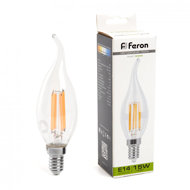 Лампа светодиодная Feron LB-718 Свеча на ветру E14 15W 230V 4000K, артикул FERON 38263 Лампа светодиодная Feron LB-718 Свеча на ветру E14 15W 230V 4000K, артикул FERON 38263