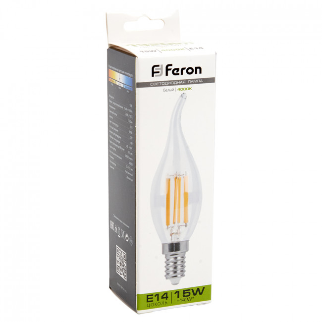 Лампа светодиодная Feron LB-718 Свеча на ветру E14 15W 230V 4000K, артикул FERON 38263 Лампа светодиодная Feron LB-718 Свеча на ветру E14 15W 230V 4000K, артикул FERON 38263