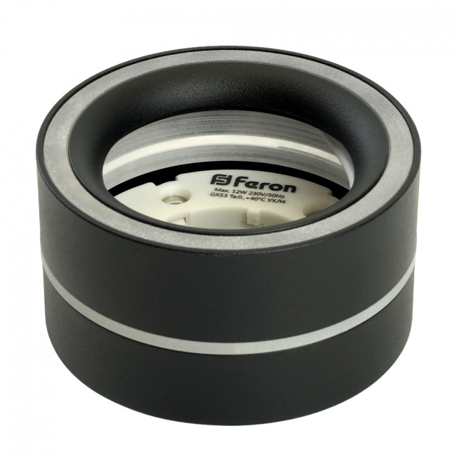 Светильник потолочный Feron HL455 12W, 230V, GX53, черный, артикул FERON 48753