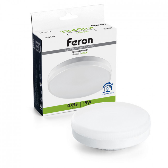 Лампа светодиодная диммируемая Feron LB-457 GX53 15W 230V 4000K, артикул FERON 51068