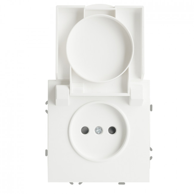 Розетка 1-местная с крышкой с защ. штор, STEKKER, б/з, IP42, 250В, 16А, серия Эмили, RST16-5113-01, белый фарфор, soft touch, артикул STEKKER 49878