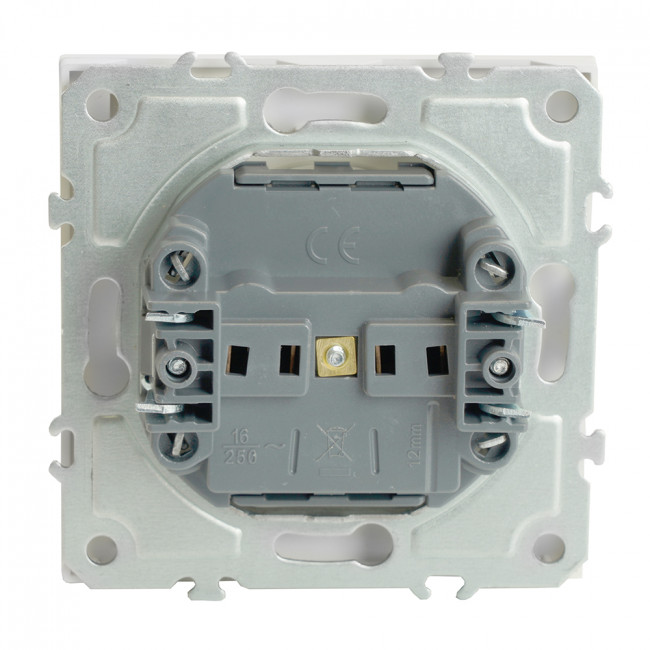 Розетка 1-местная с крышкой с защ. штор, STEKKER, б/з, IP42, 250В, 16А, серия Эмили, RST16-5113-01, белый фарфор, soft touch, артикул STEKKER 49878