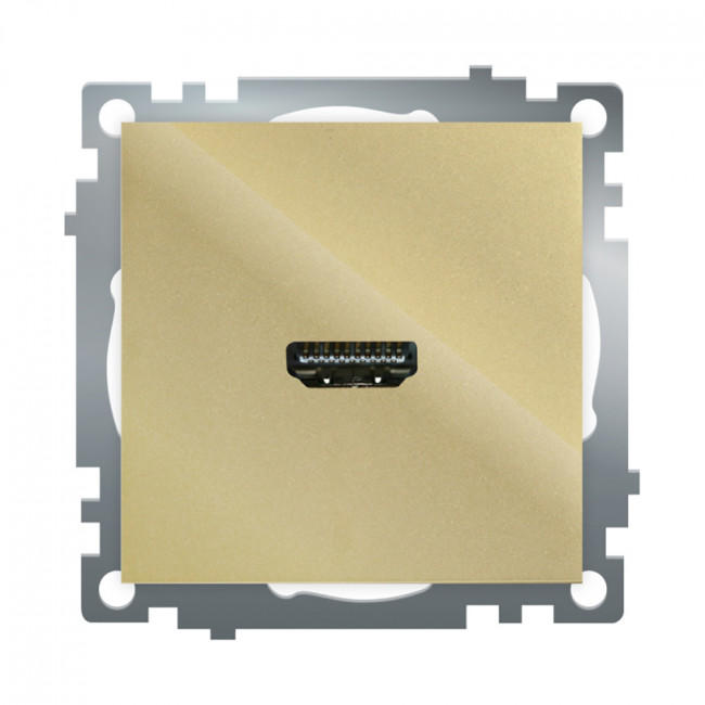 Розетка HDMI 2.1, Type A (механизм), STEKKER, GLS00-7118-08, серия Катрин, золото, артикул STEKKER 50060