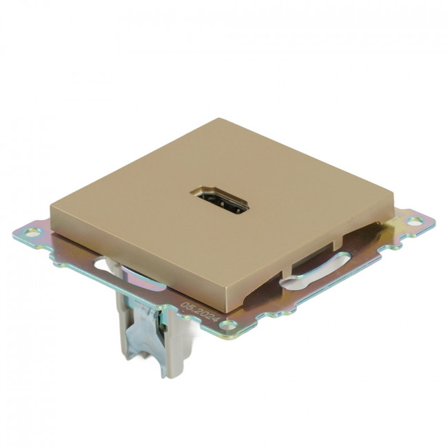 Розетка HDMI 2.1, Type A (механизм), STEKKER, GLS00-7118-08, серия Катрин, золото, артикул STEKKER 50060