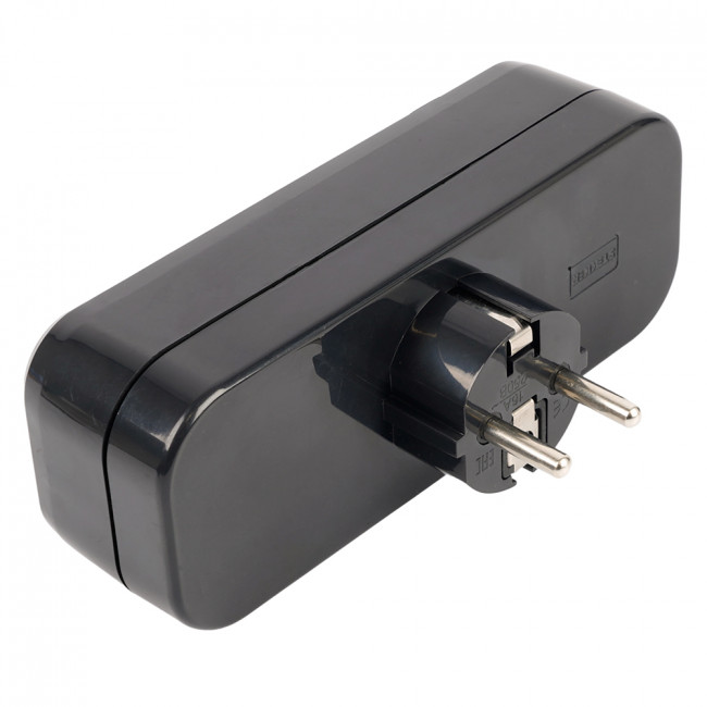Разветвитель сетевой 3-местный с/з STEKKER ADP16-23-20, 250V, 16A, ABS пластик, черный, артикул STEKKER 50681