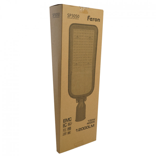 Светодиодный уличный консольный светильник Feron SP3050 100W 4000K 230V, серый, артикул FERON 41269