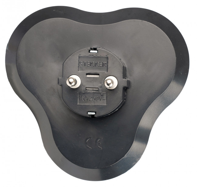 Разветвитель сетевой 3-местный с/з STEKKER ADP16-23-21, 250V, 16A, ABS пластик, черный, артикул STEKKER 50682