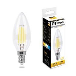 Лампа светодиодная Feron LB-66 Свеча E14 7W теплый свет (2700К)