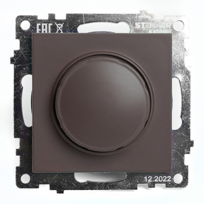 Выключатель диммирующий TRIAC(механизм), STEKKER GLS10-7106-04, 250V, 500W, серия Катрин, шоколад, артикул STEKKER 49017 Выключатель диммирующий TRIAC(механизм), STEKKER GLS10-7106-04, 250V, 500W, серия Катрин, шоколад, артикул STEKKER 49017