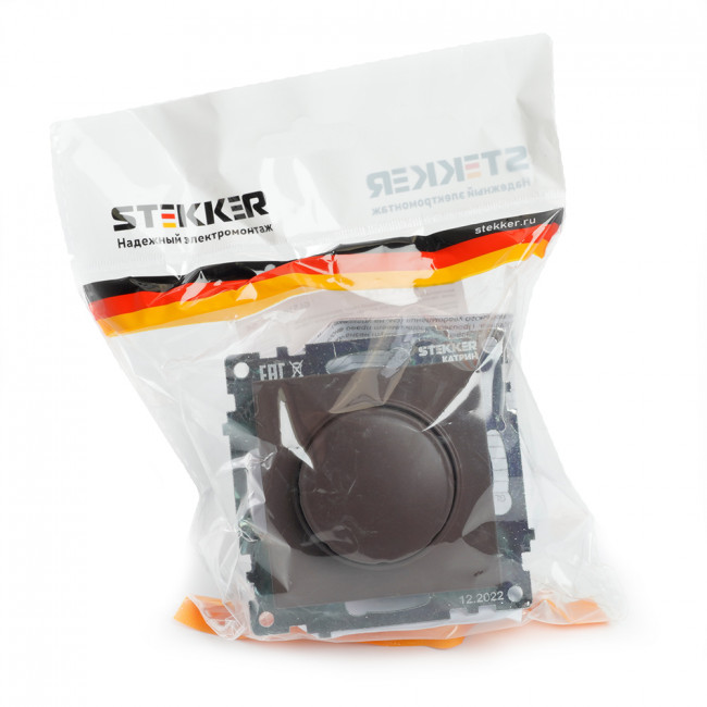 Выключатель диммирующий TRIAC(механизм), STEKKER GLS10-7106-04, 250V, 500W, серия Катрин, шоколад, артикул STEKKER 49017 Выключатель диммирующий TRIAC(механизм), STEKKER GLS10-7106-04, 250V, 500W, серия Катрин, шоколад, артикул STEKKER 49017
