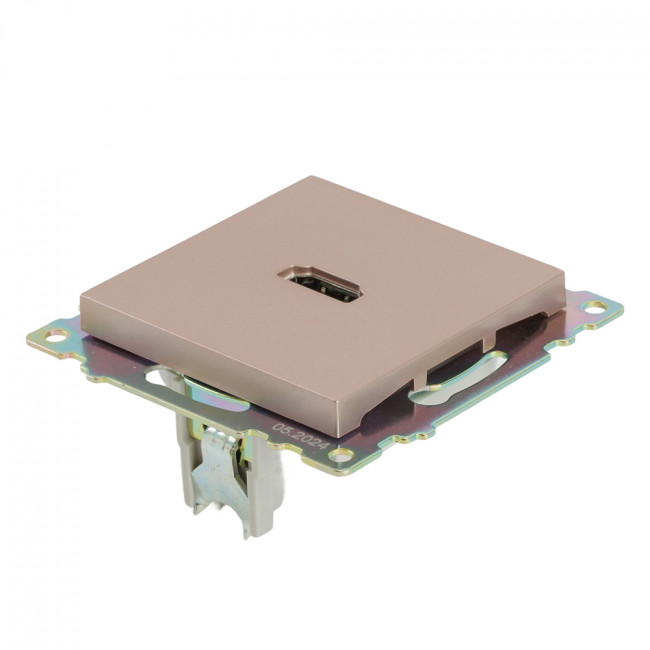 Розетка HDMI 2.1, Type A  (механизм), STEKKER GLS00-7118-02, серия Катрин, шампань, артикул STEKKER 50063
