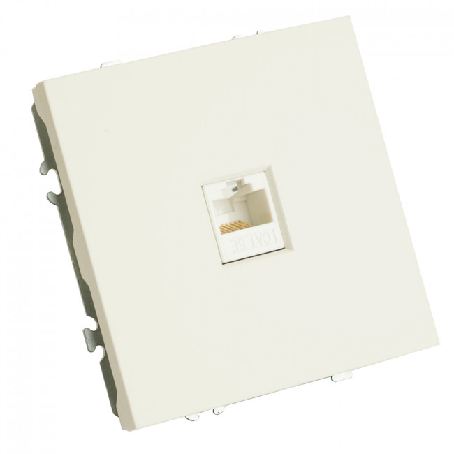 Розетка компьютерная 1-местная RJ-45 (механизм), STEKKER, серия Эмили, RST00-5117-01, белый фарфор, soft touch, артикул STEKKER 49873