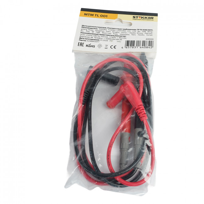 MTM TL 101 Щупы для мультиметров 10А, медь, красный/черный, артикул STEKKER 49999