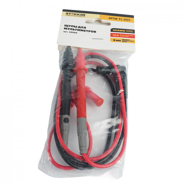 MTM TL 101 Щупы для мультиметров 10А, медь, красный/черный, артикул STEKKER 49999 MTM TL 101 Щупы для мультиметров 10А, медь, красный/черный, артикул STEKKER 49999