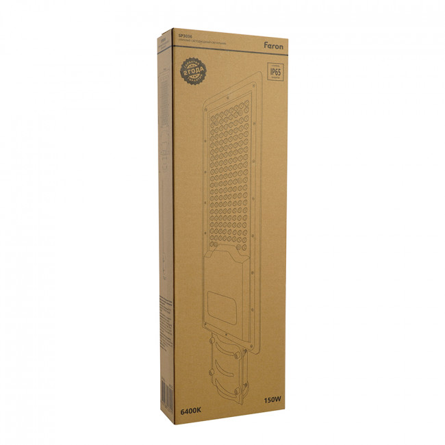 Светодиодный уличный консольный светильник Feron SP3036 150W 6400K 230V, серый, артикул FERON 48526