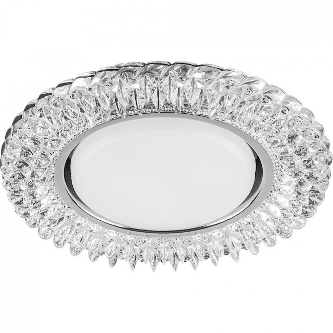 Светильник встраиваемый с белой LED подсветкой Feron CD4035 потолочный GX53 без лампы, прозрачный, хром, артикул FERON 40502