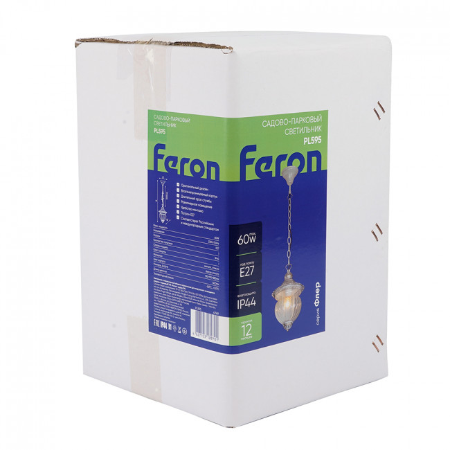 Светильник садово-парковый Feron PL595 на цепочке  60W 230V E27, белое золото, артикул FERON 41169