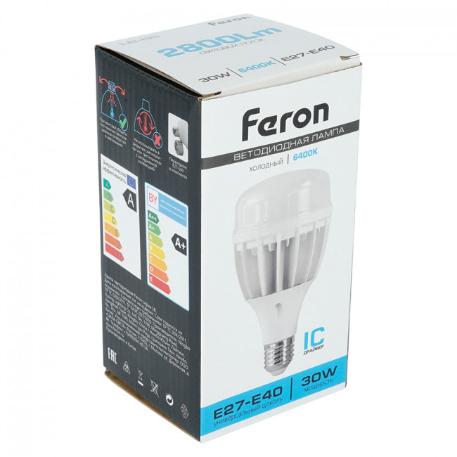 Лампа светодиодная Feron LB-65 E27-E40 30W 175-265V 6400K, артикул FERON 25537