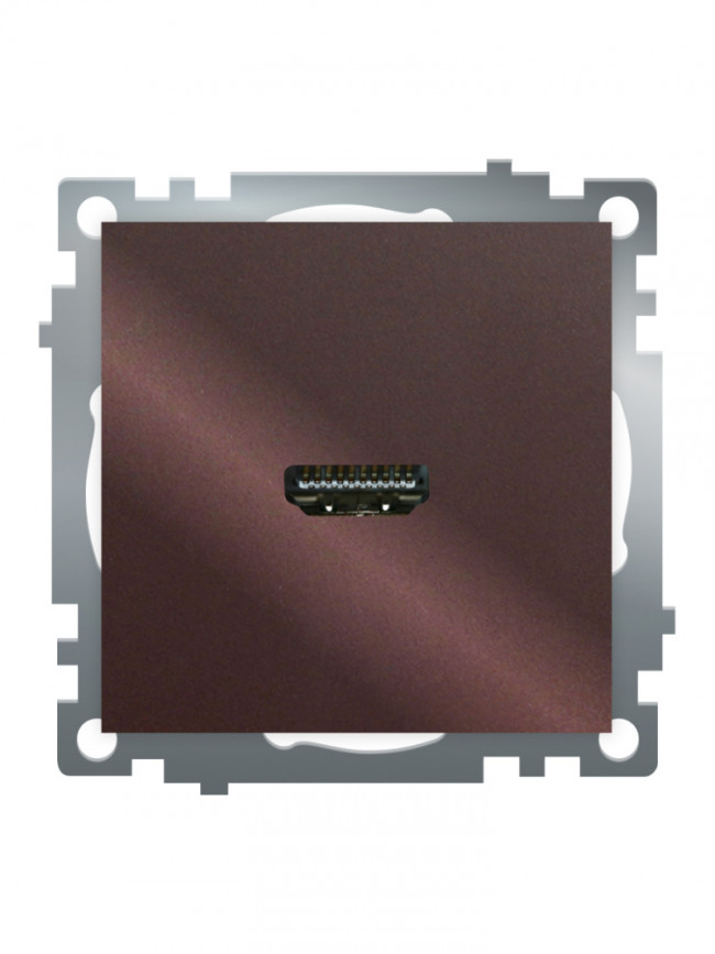 Розетка HDMI 2.1, Type A (механизм), STEKKER GLS00-7118-04, серия Катрин, шоколад, артикул STEKKER 50064