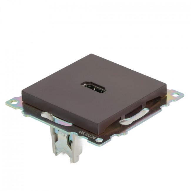 Розетка HDMI 2.1, Type A (механизм), STEKKER GLS00-7118-04, серия Катрин, шоколад, артикул STEKKER 50064