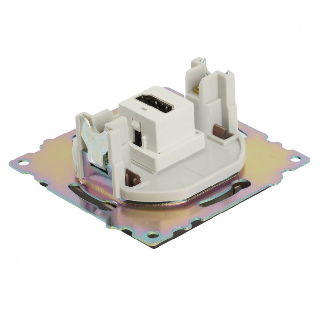 Розетка HDMI 2.1, Type A (механизм), STEKKER GLS00-7118-04, серия Катрин, шоколад, артикул STEKKER 50064
