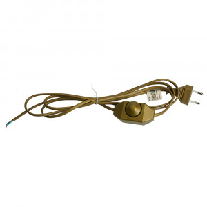 Сетевой шнур с диммером 230V 2м, золото, DM103-200W