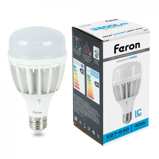 Лампа светодиодная Feron LB-65 E27-E40 40W 175-265V 6400K, артикул FERON 25538