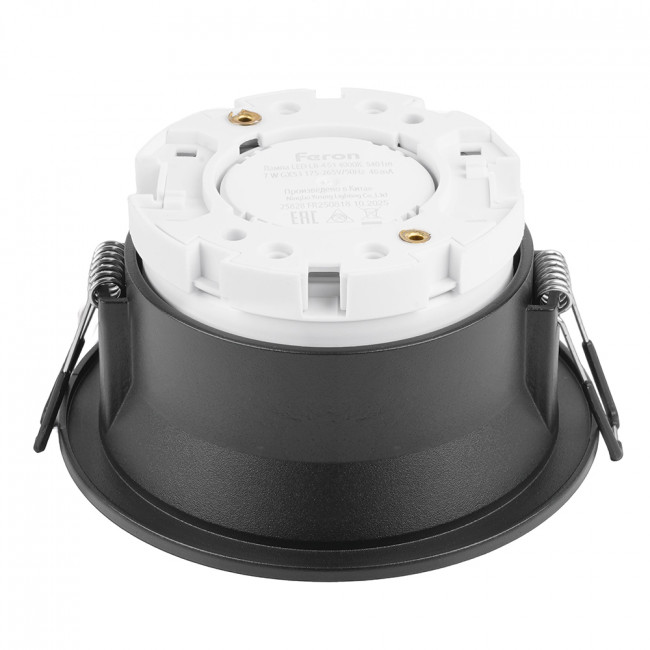 Светильник потолочный встраиваемый, 15W 230V GX53, черный, круг, без лампы, DL512, артикул FERON 53306