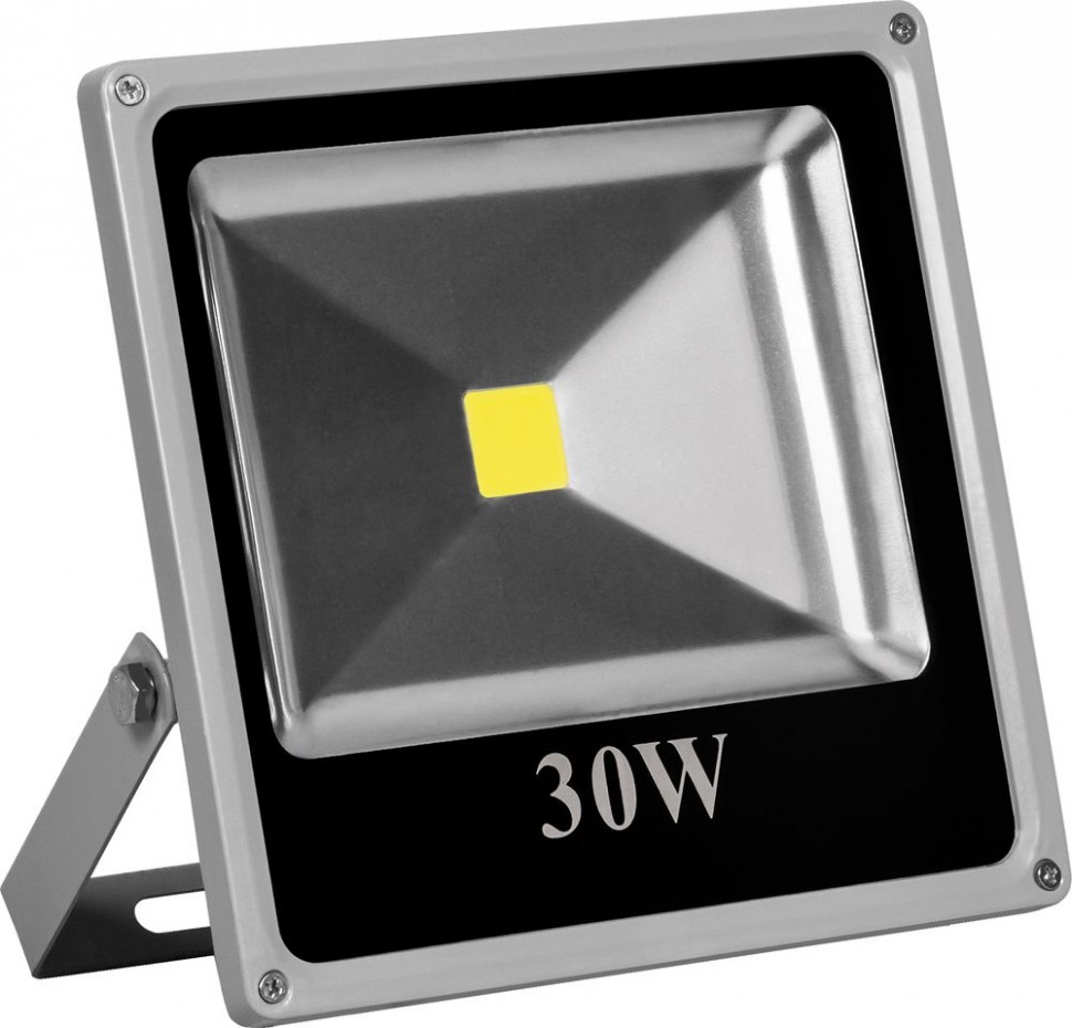 Прожектор квадратный, 1LED/30W-белый 230V 4000K серый (IP65) 235*225*60mm,  LL-273,